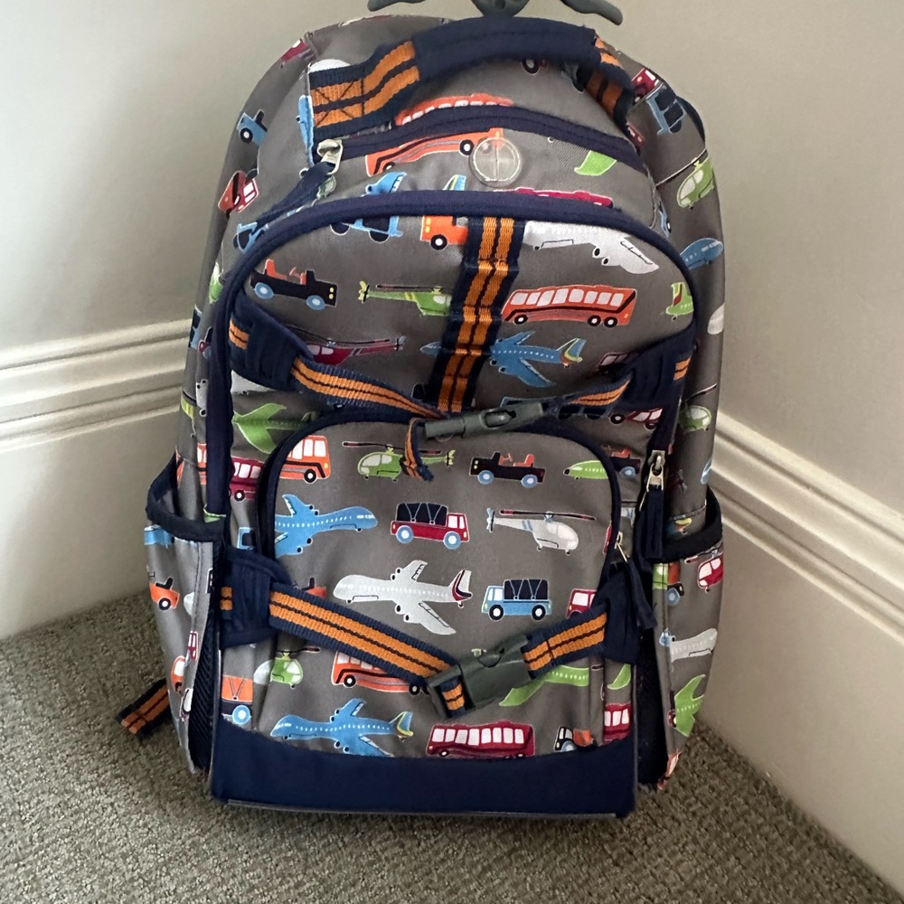 Pottery Barn Kids travel backpack with handle and wheels